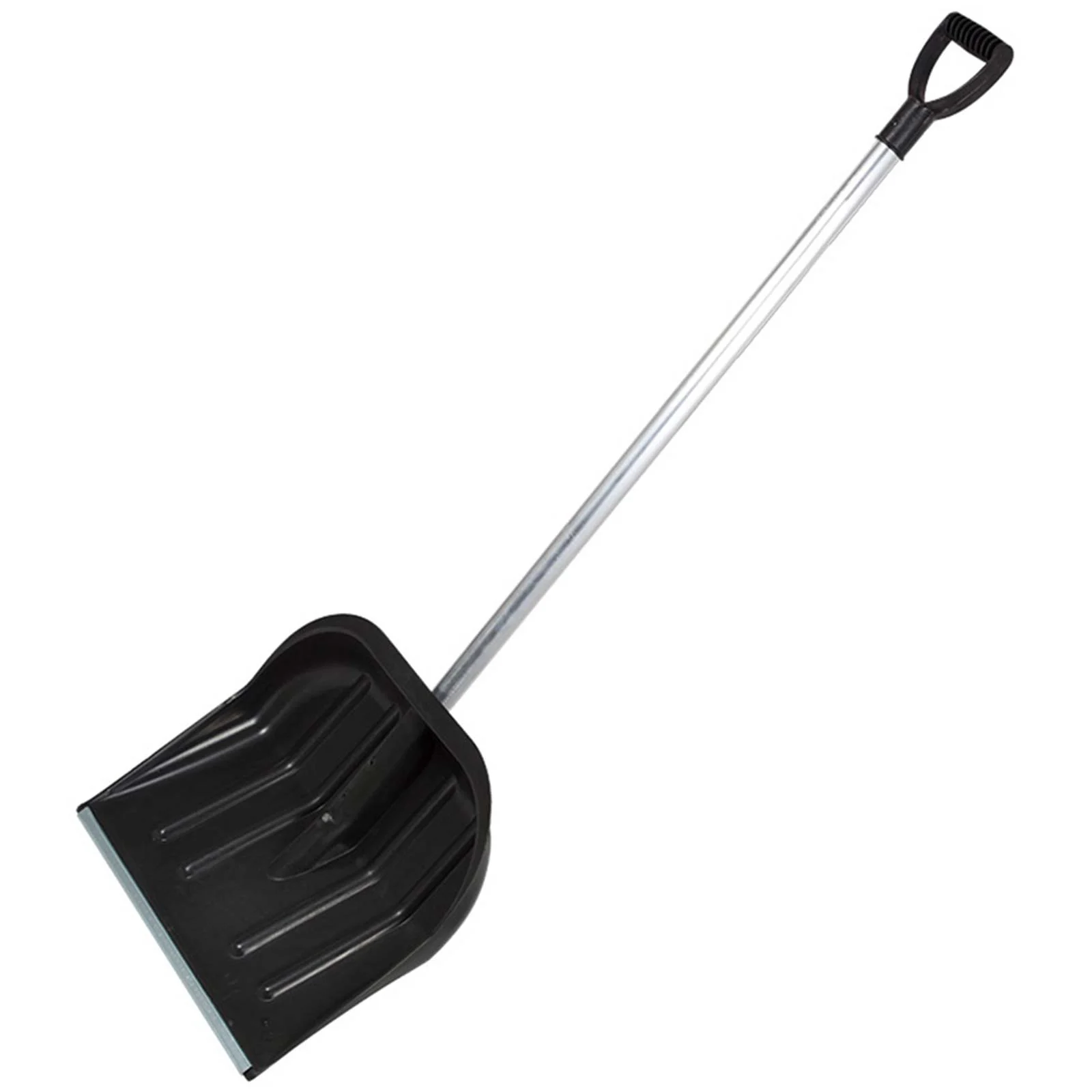 Лопата снеговая пластмассовая "Вьюга" (430х400мм) ал. планка, ал.черенок 1 Лопата снеговая пластмассовая "Вьюга" (430х400мм) ал. планка