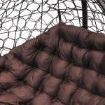 Кресло-кокон подвесное двухместное "Магна" коричневое с  коричневой подушкой