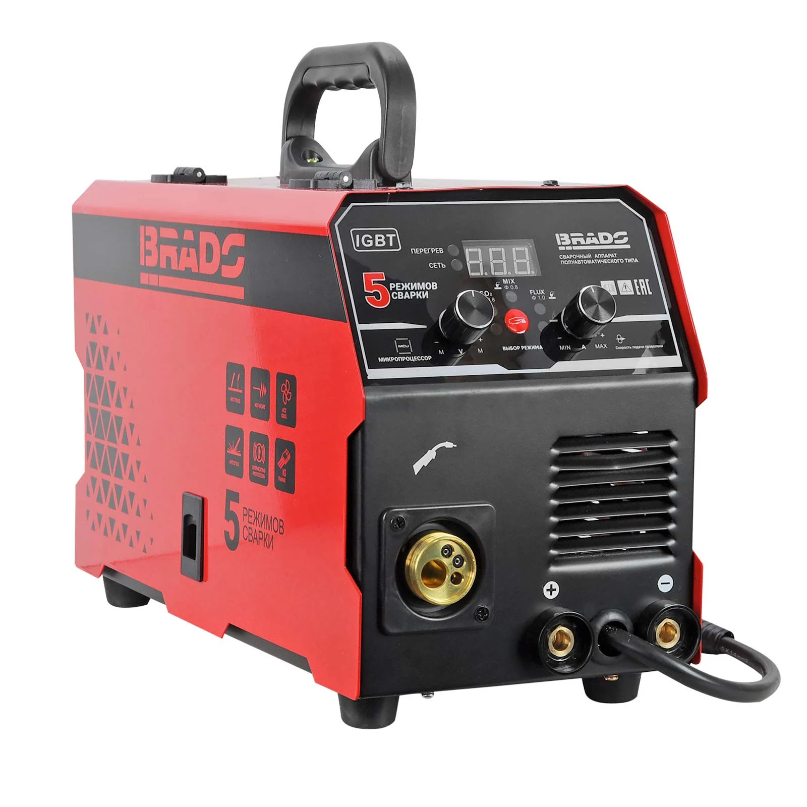 Полуавтомат сварочный BRADO MIG/MMA-250L-13 (250А; МИКРОПРОЦЕССОР; MIG/FLUX/MMA/TIG; еврорукав 3м) 1 Полуавтомат сварочный BRADO MIG/MMA-250L-13 (250А; МИКРОПРОЦЕССОР; MIG/FLUX/MMA/TIG; еврорукав 3м)