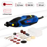 Гравер электрический KATANA GE2500 (20 аксесс., 180 вт, 8000-32000 об/мин, цанга 2,3 мм, блист.) 8 Гравер электрический KATANA GE2500 (20 аксесс.