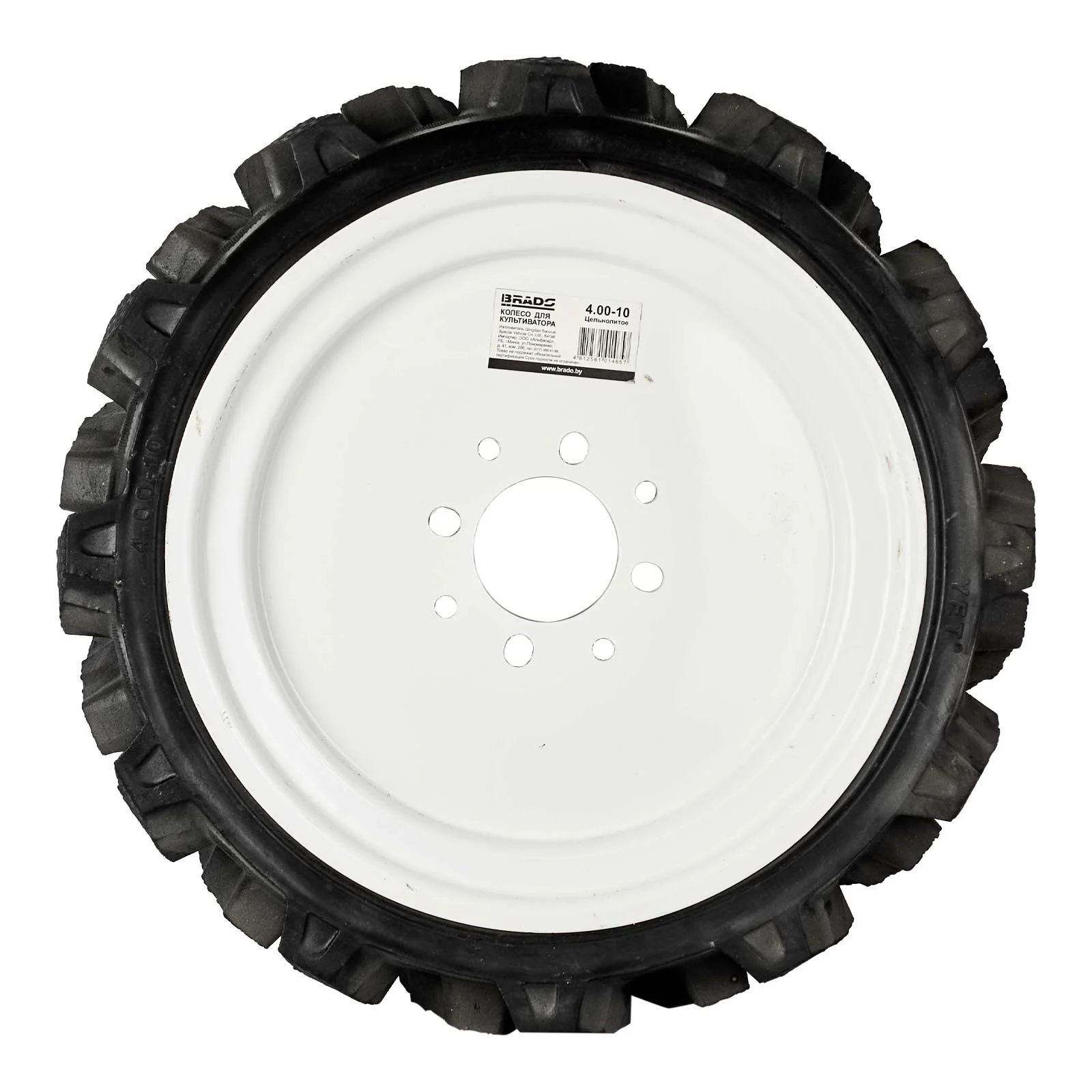 Колесо цельнолитое BRADO 4.00-10 для культиватора 1 Колесо цельнолитое BRADO 4.00-10 для культиватора