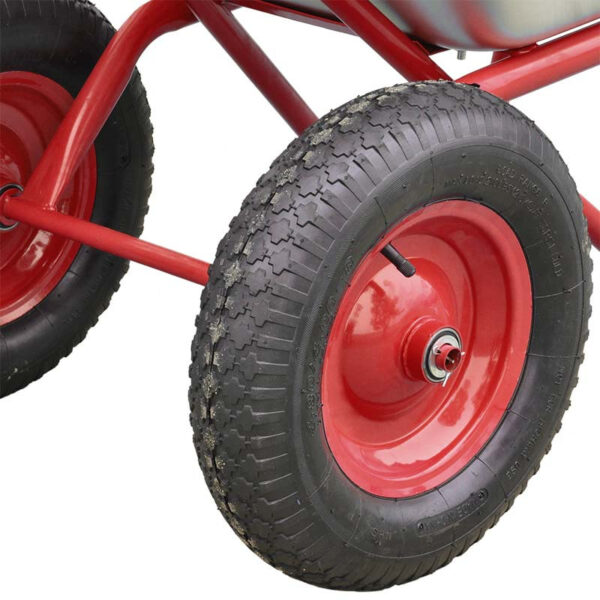 Тачка строительная BRADO 2x125 PROFI (до 125л, до 330кг, 2x4.00-8, пневмо, ось 20*100) — изображение 6