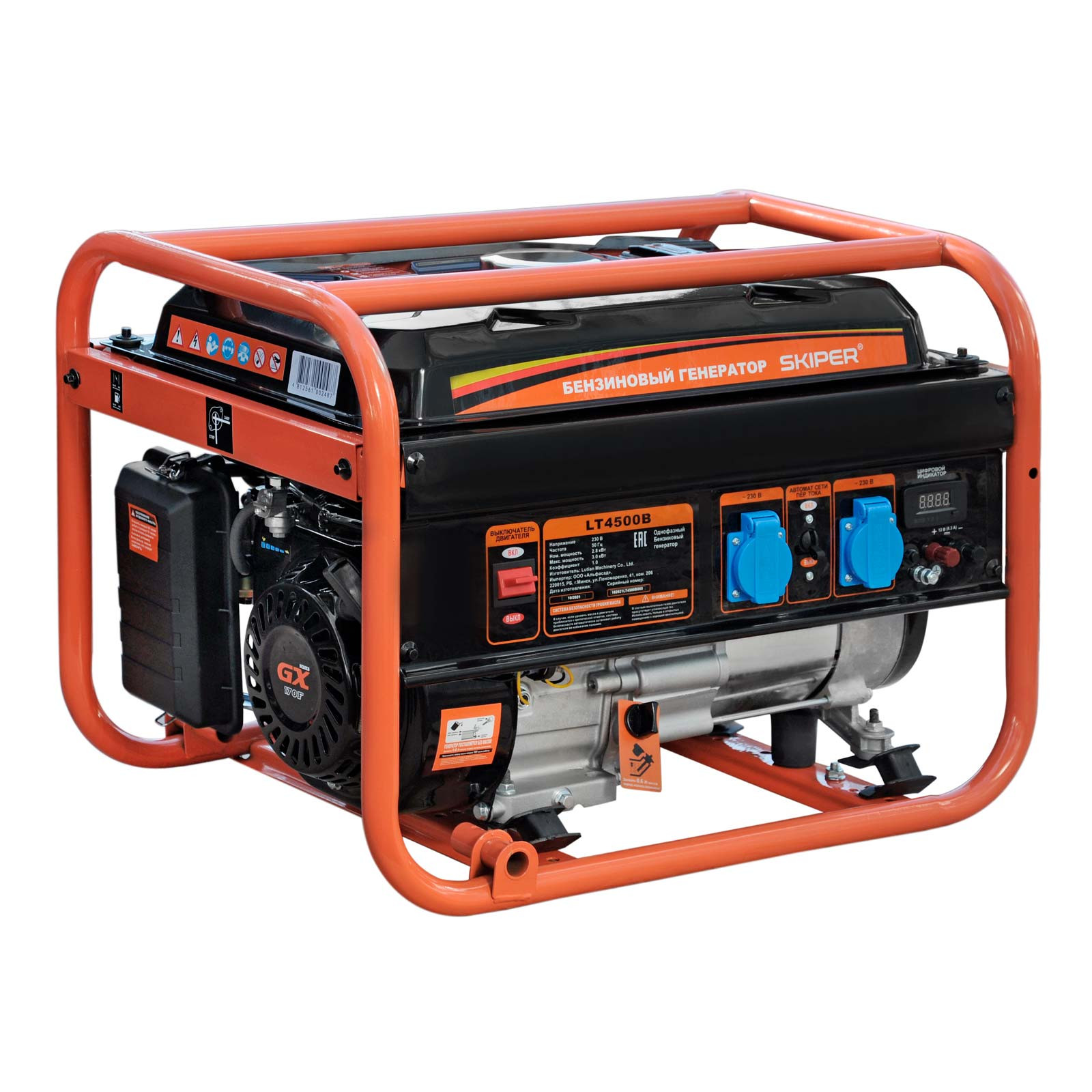 Электростанция SKIPER LT4500B (3.0кВт, 2х230В/16А/2.8кВт, 12В, бак 15.0л) 1 Электростанция SKIPER LT4500B (3.0кВт