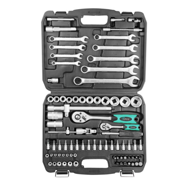 Набор головок бит и ключей 82пр. SPEC (1/4", 1/2", 6 граней) (CK115-82) — изображение 6