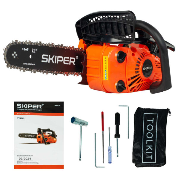 Бензопила SKIPER TV3003 (30 см /12", 0.375"/ 3/8", 1.3 мм, 44 зв. 1.5 кВт/ 2.0 лс) — изображение 9
