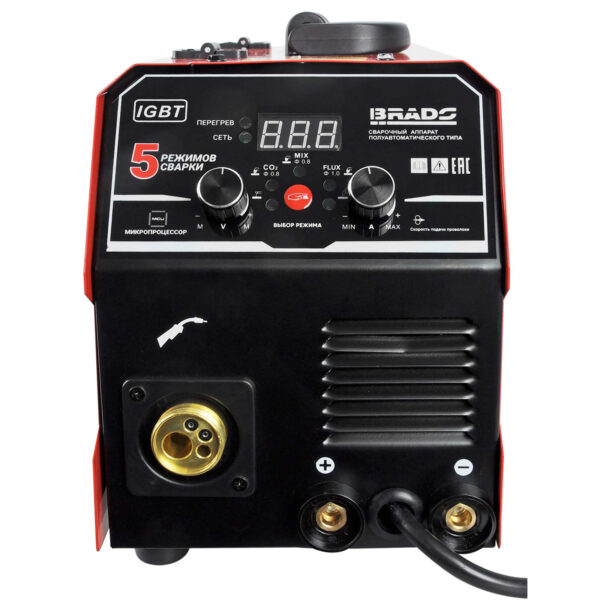 Полуавтомат сварочный BRADO MIG/MMA-220L-24 (220А; МИКРОПРОЦЕССОР; MIG/FLUX/MMA/TIG; еврорукав 3м) — изображение 4