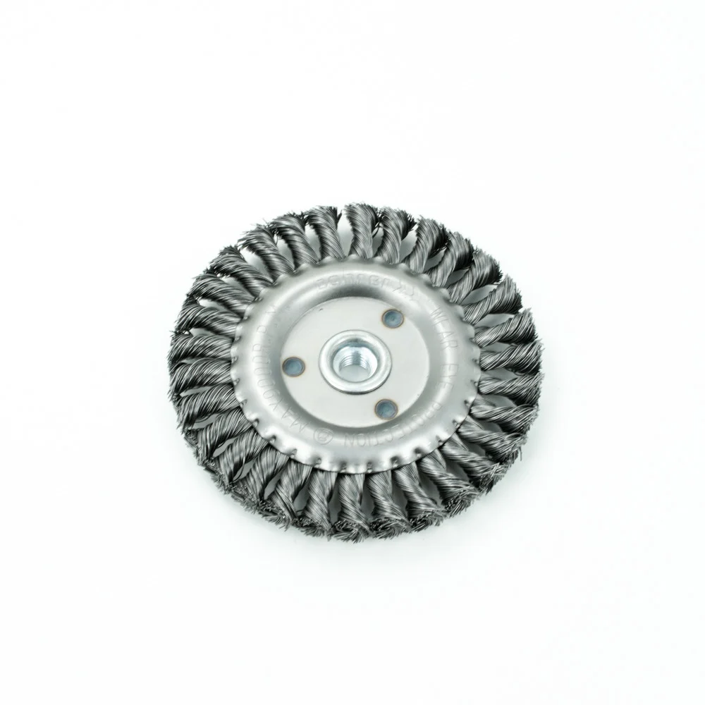 Кордщетка Bohrer для УШМ (дисковая, витая жесткая 150мм, толщ. проволоки 0,5мм, М14) 1 Кордщетка Bohrer для УШМ (дисковая