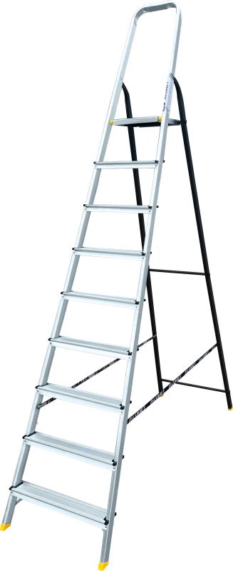 Лестница-стремянка Алюмет AMS7809 (40*20, усиленная, 9-и ступ., алюминий/сталь) 1 Лестница-стремянка Алюмет AMS7809 (40*20