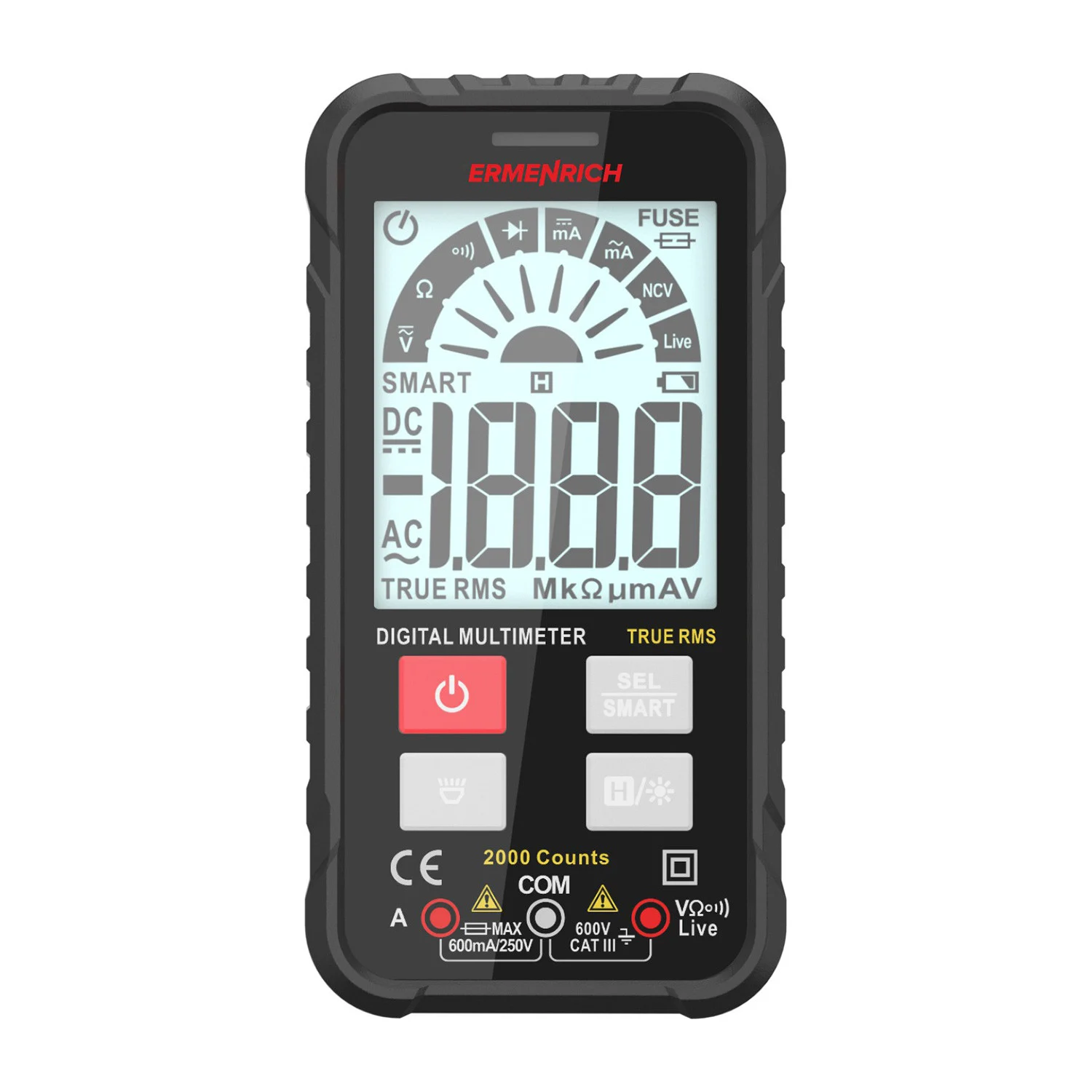 Цифровой мультиметр Ermenrich Zing TC16 (вольтметр, амперметр, омметр, Hold, NCV, Smart, Live) 1 Цифровой мультиметр Ermenrich Zing TC16 (вольтметр