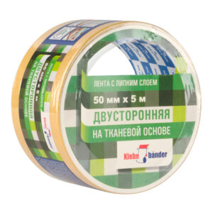 Лента двусторонняя тканевая Klebebander KPV505T 50ммх5м