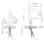 Смеситель латунный для раковины и умывальника "Oasis" L3015CHSh_Deg (М8, 15,5см) 4 15