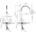 Смеситель латунный для кухни "Oasis" L1002HCGLB (М28×1,5, 23,2см) 4 5