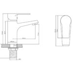 Смеситель латунный для раковины и умывальника "Oasis" L3002MG (32мм, 10,5см) 4 10