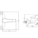 Смеситель настенный латунный для ванной комнаты "Oasis" L2002M_Mic (G1/2, 14,5см) 4 14