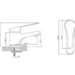 Смеситель латунный для раковины и умывальника "Oasis" L3000MSh_Mic (М6, 11,6см) 4 11