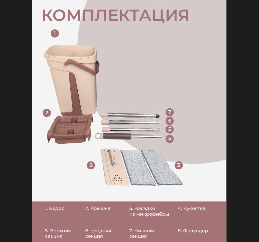 Швабра и ведро с отжимом SKIPER для мытья пола 10 литров (комплект) 2 Швабра и ведро с отжимом SKIPER для мытья пола 10 литров (комплект) — изображение 2