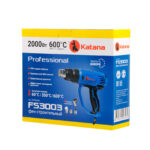 Фен строительный KATANA FS3003 (2000 Вт, 3 скор., 60/350/600 °С, ступенч. рег., 500/300/500 л/мин) 14 Фен строительный KATANA FS3003 (2000 Вт, 3 скор., 60/350/600 °С, ступенч. рег., 500/300/500 л/мин)