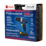 Дрель-шуруповерт аккумуляторный KATANA PROdrive 1815 (18В, 2 акк, 1,5 А/ч Li-ion, 2 ск, 28 Нм, кейс) 14 кейс)