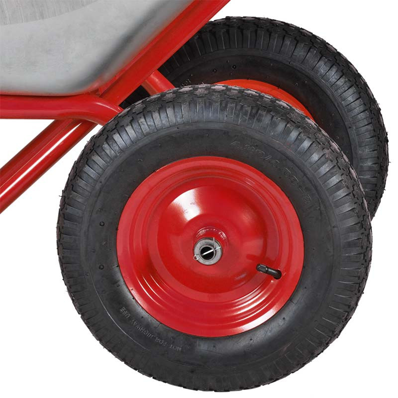 Тачка строительная SKIPER 2x125 PRO-MODE (до 125л, до 330кг,2x4.00-8, пневмо,ось 20*100, разб. рама) 4 пневмо