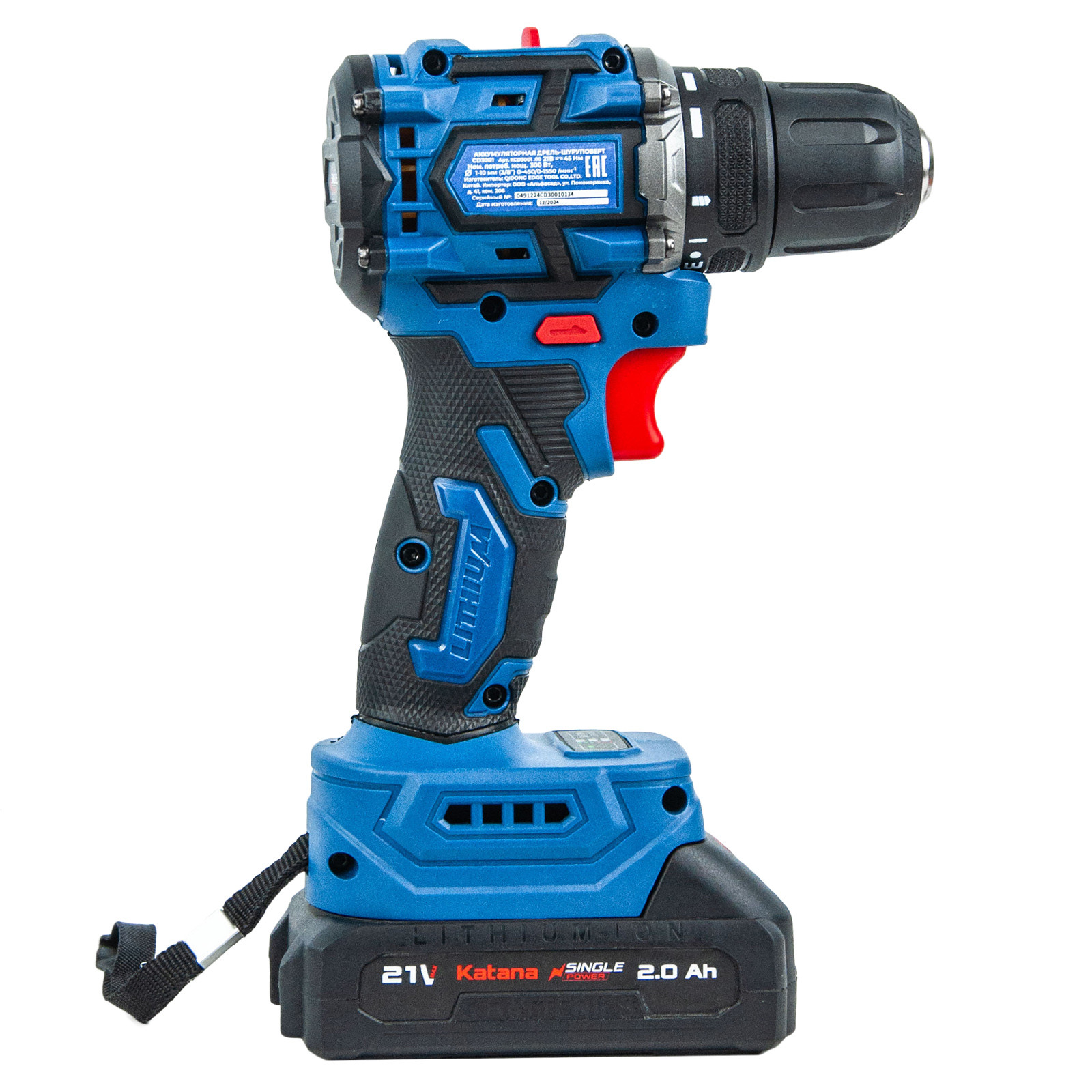 Дрель-шуруповерт аккумуляторный Katana CD3501 (21В,Бесщеточн.,2акк,2А/ч,Li-ion,10бит,кейс) 5 Li-ion
