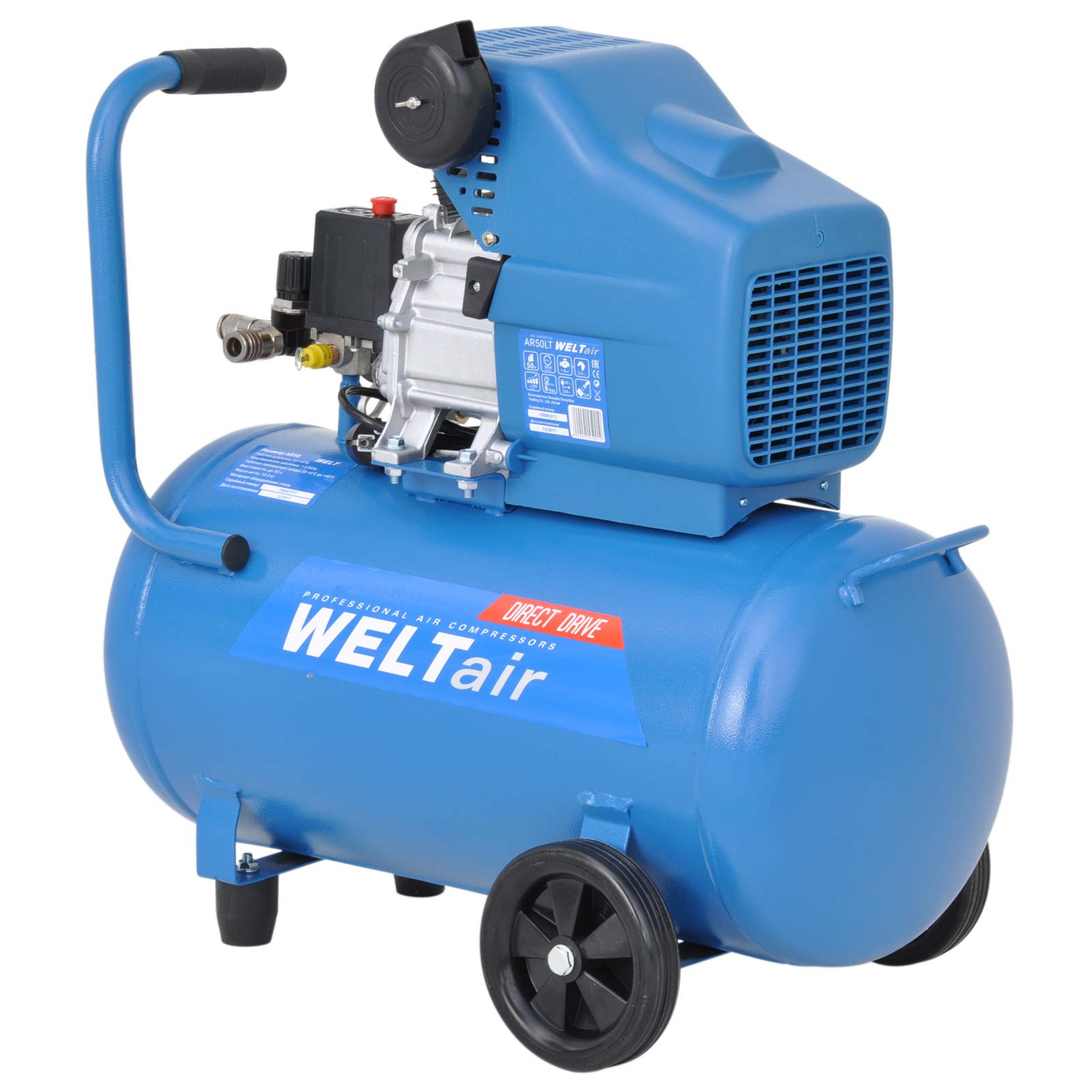 Воздушный компрессор WELT AR50LT (до 260 л/мин, 8 атм, 50 л, 230 В, 1.80 кВт) 2 8 атм