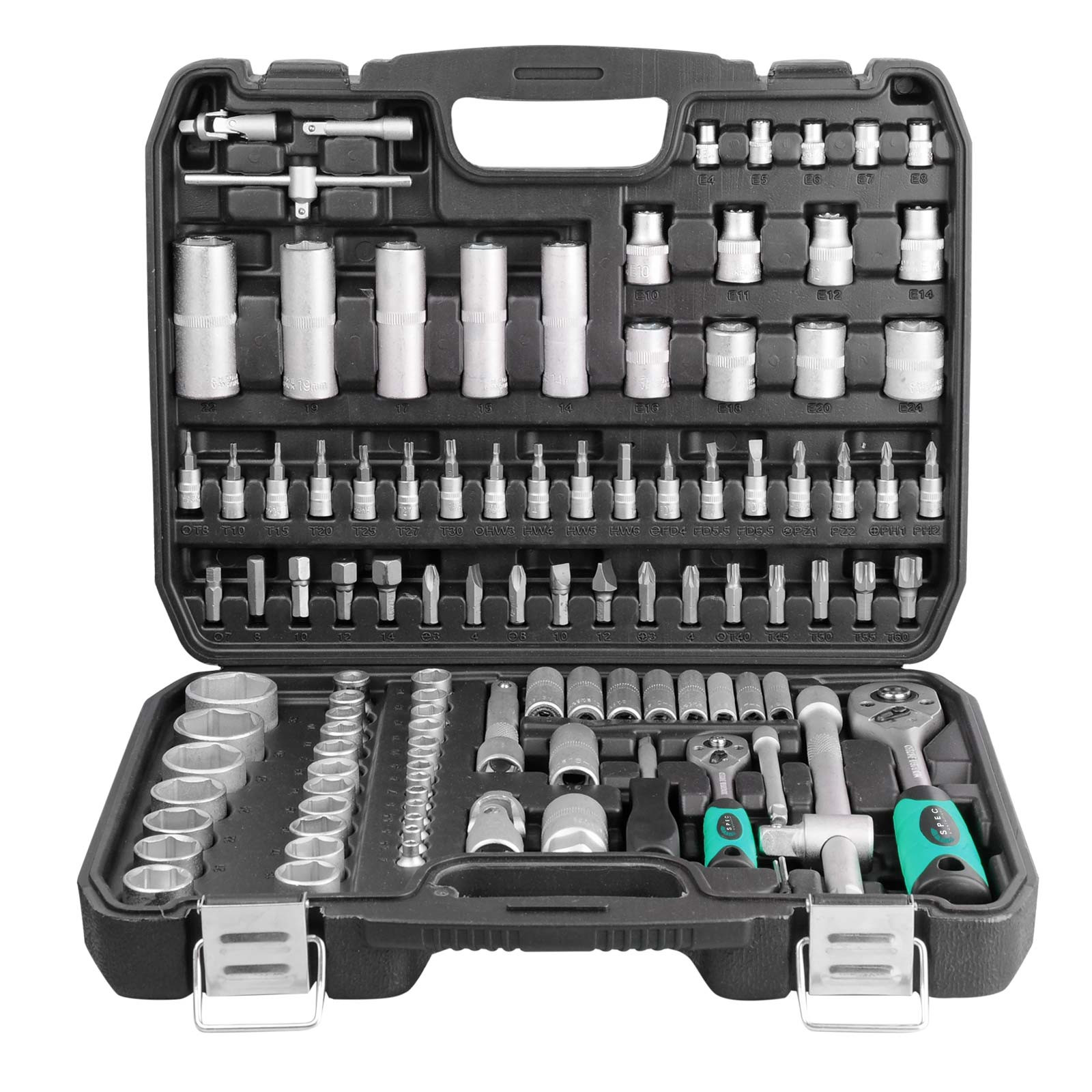 Набор головок и бит 108пр. SPEC (1/4", 1/2", 6 граней) (CK115-108) 3 6 граней) (CK115-108)