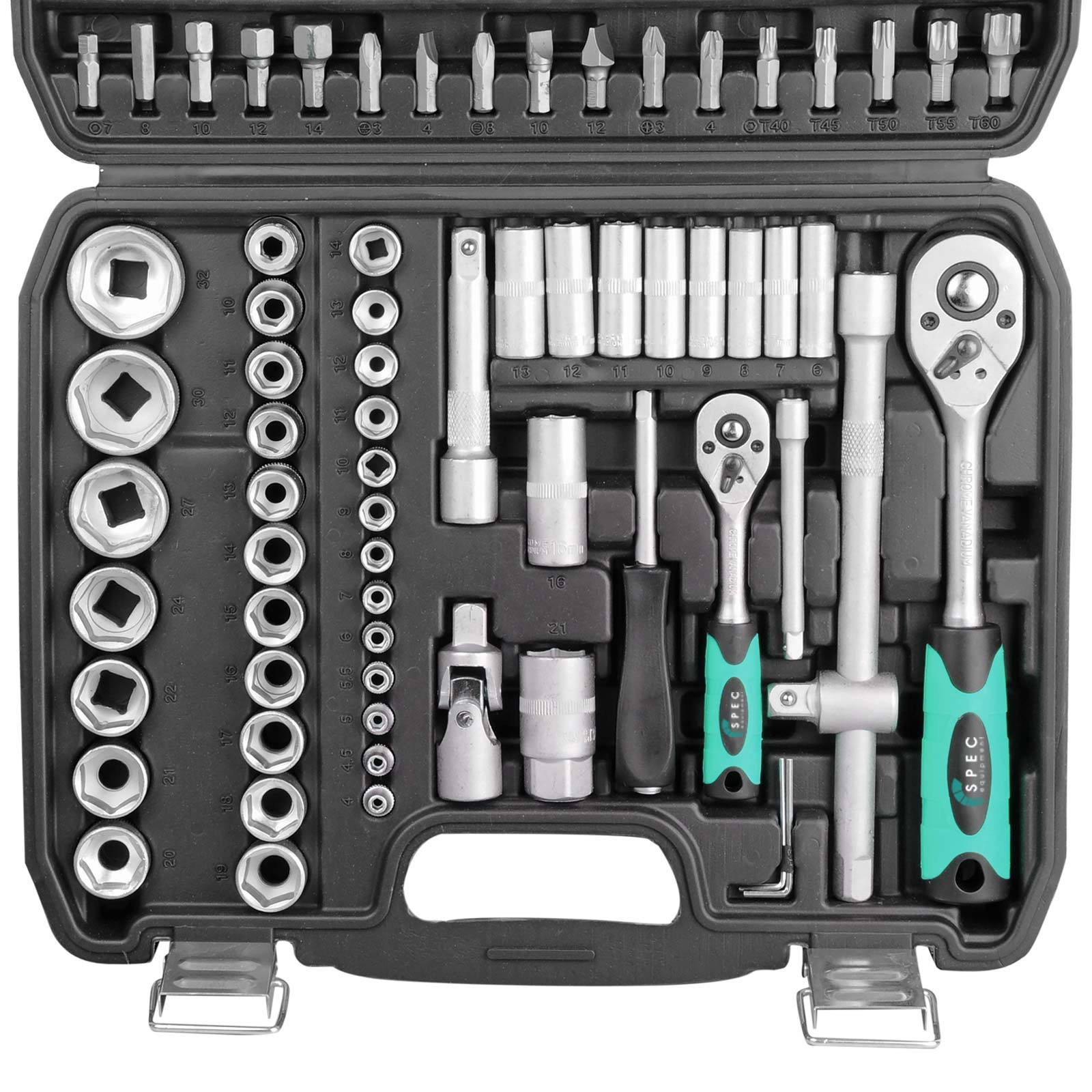 Набор головок и бит 108пр. SPEC (1/4", 1/2", 6 граней) (CK115-108) 4 Набор головок и бит 108пр. SPEC (1/4", 1/2", 6 граней) (CK115-108) — изображение 4