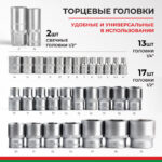 Набор инструментов 108пр. БелАК Профи БАК.07001 (1/4", 1/2", 6 граней, тройная закалка V3)