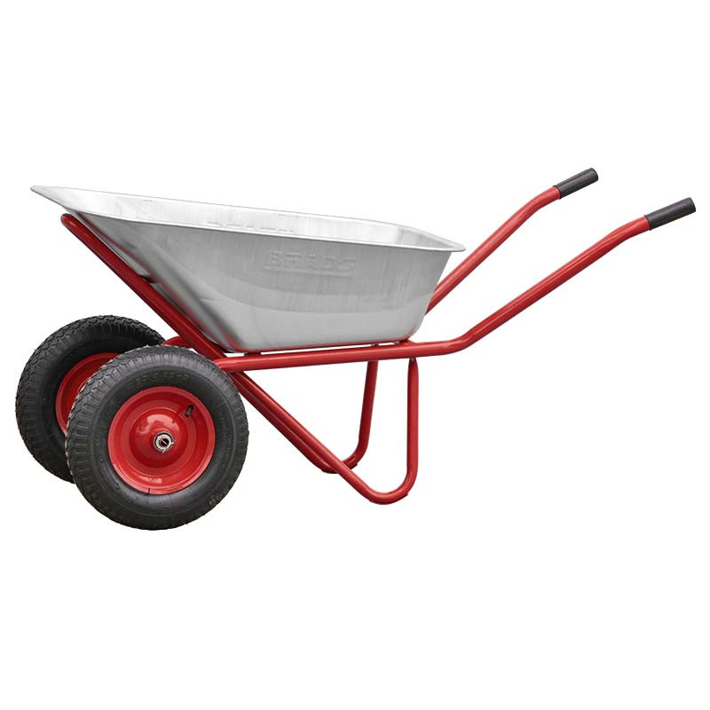 Тачка строительная BRADO 2x125 PROFI (до 125л, до 330кг, 2x4.00-8, пневмо, ось 20*100) 3 2x4.00-8