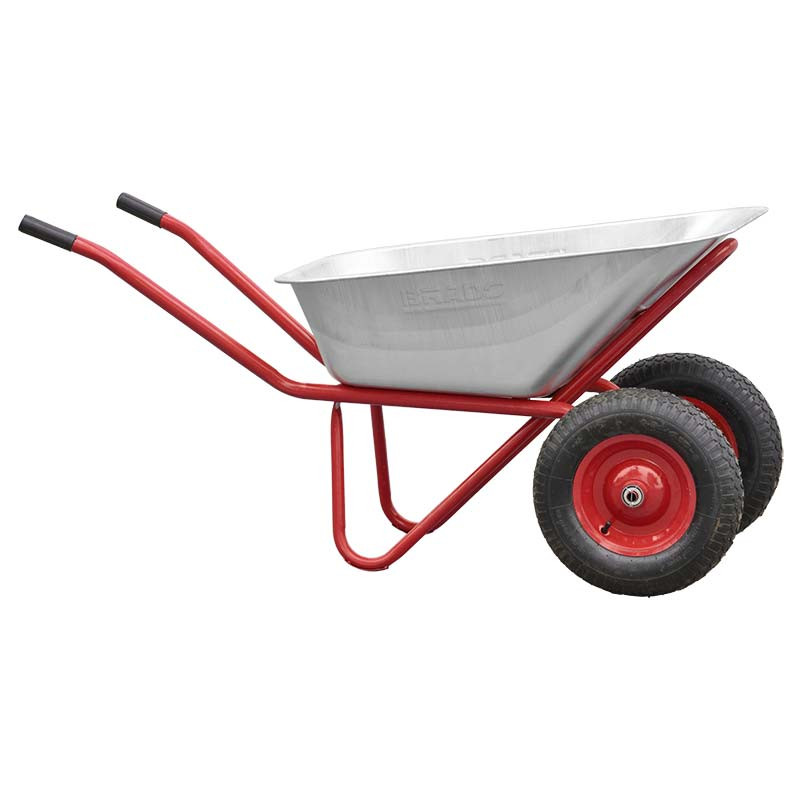 Тачка строительная BRADO 2x125 PROFI (до 125л, до 330кг, 2x4.00-8, пневмо, ось 20*100) 4 пневмо