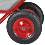 Тачка строительная SKIPER 2x125 PROFI (до 125л, до 330кг, 2x4.00-8, пневмо, ось 20*100) 8 пневмо