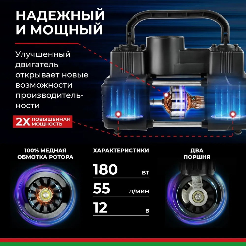 Компрессор автомобильный БелАК ПРОФИ-55Ф 12V 55 л/мин 8 Компрессор автомобильный БелАК ПРОФИ-55Ф 12V 55 л/мин — изображение 8