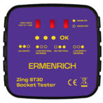 Тестер розетки Ermenrich Zing ST30 (50Гц, 230В, класс перенапряжения III 300В, фиолетовый) 6 230В