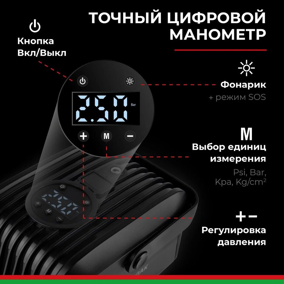 Компрессор автомобильный БелАК ТУРИСТ-45Ц 12V 45 л/мин 5 Компрессор автомобильный БелАК ТУРИСТ-45Ц 12V 45 л/мин — изображение 5