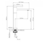 Смеситель латунный для раковины и умывальника "Oasis" L3006MG (М32×1,5, 25см) 4 5