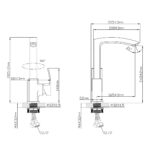 Смеситель латунный для кухни "Oasis" L1012GM (М32×1,5, 24,8см) 4 5