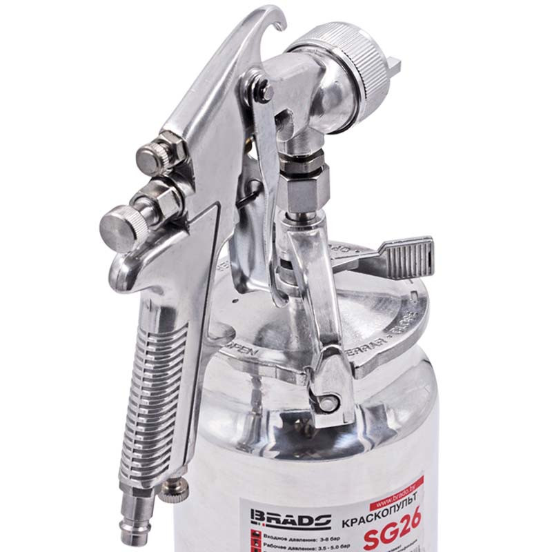 Краскопульт BRADO SG26 1,4мм: 5,0бар: 1,0л метал нижний бак (аналог SG11) 3 0бар: 1
